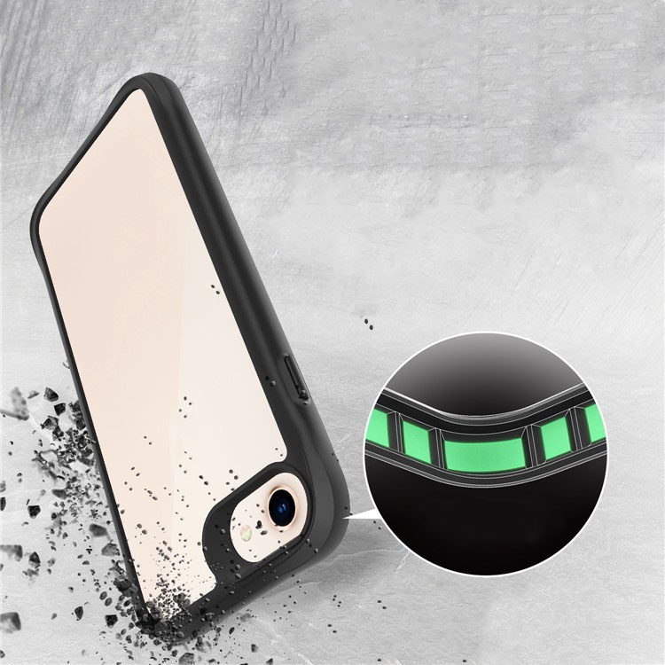 iPhone SE (2022/2020) / 8 / 7 / 6S Hybrid Bumper Hülle - Schwarz / Transparent