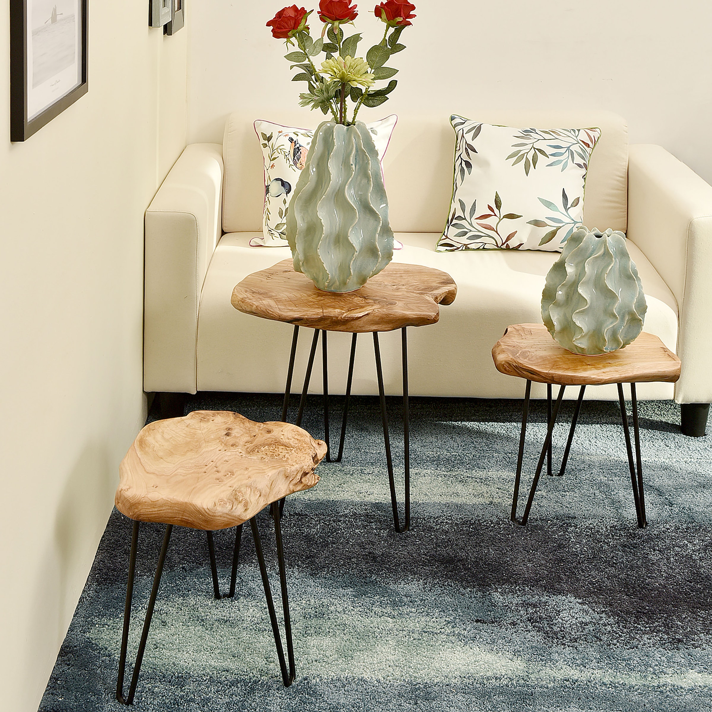 Kayoom Beistelltisch »Woody 210,TOPSELLER!,Beistelltisch aus Naturmaterial,Holz-Tischplatte« Beistelltisch, OTTOs Choice, 1 Stk. tlg. Naturbelassener Design-Beistelltisch, Holz-Tischplatte