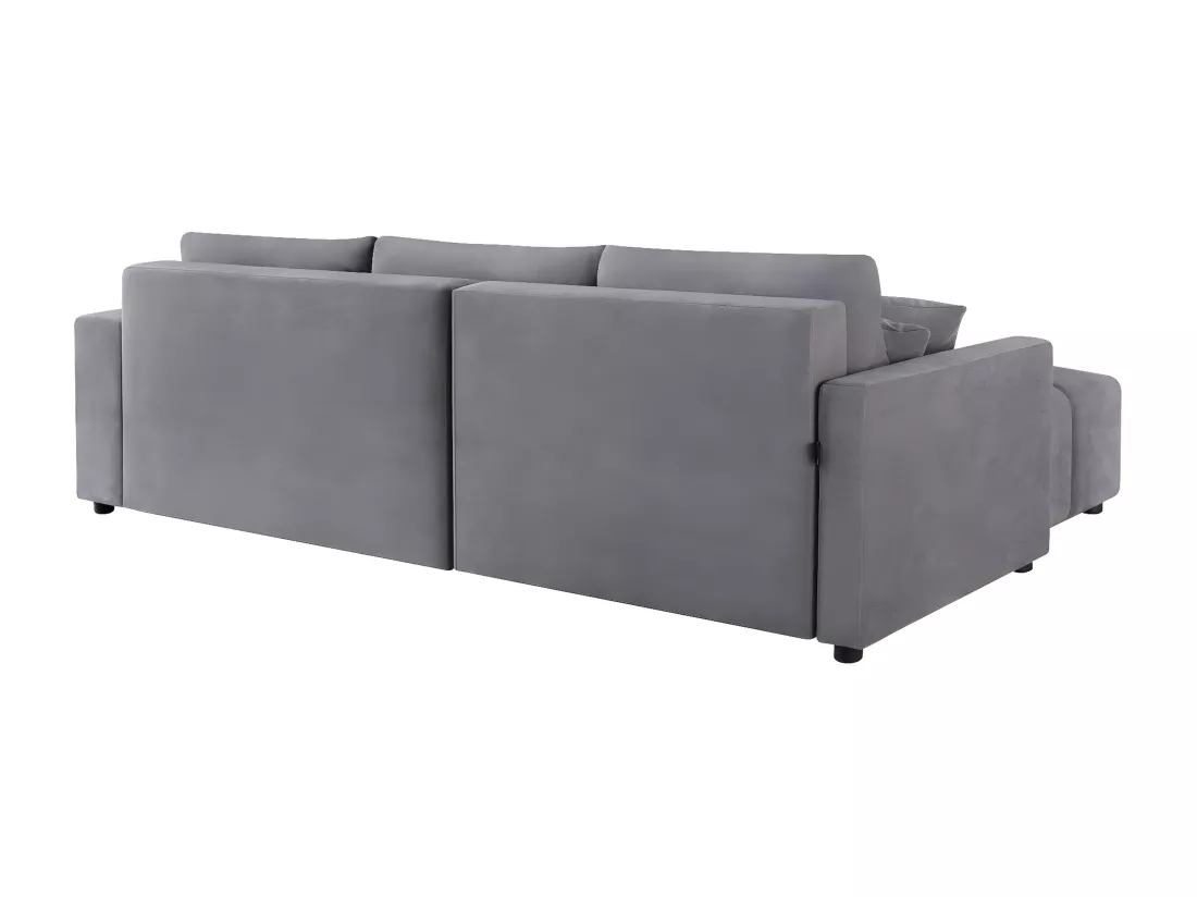 Canapé d'angle convertible tissu chenille 3 places - 