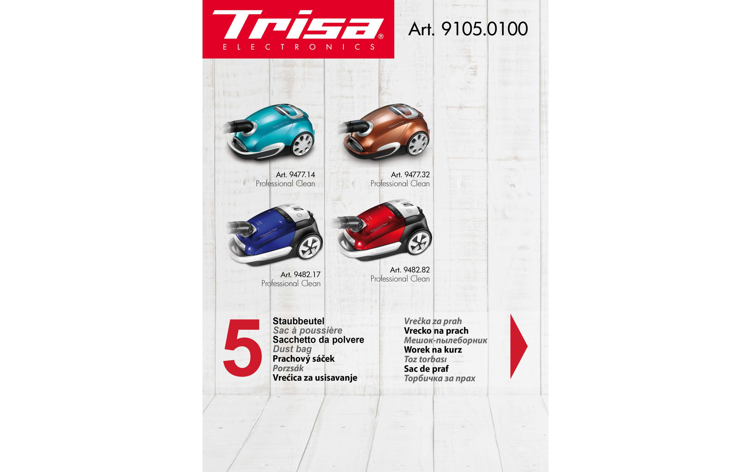 Staubfilterbeutel Micro 5 StückErsatz-Staubbeutel für bestimmte Staubsaugermodelle von Trisa