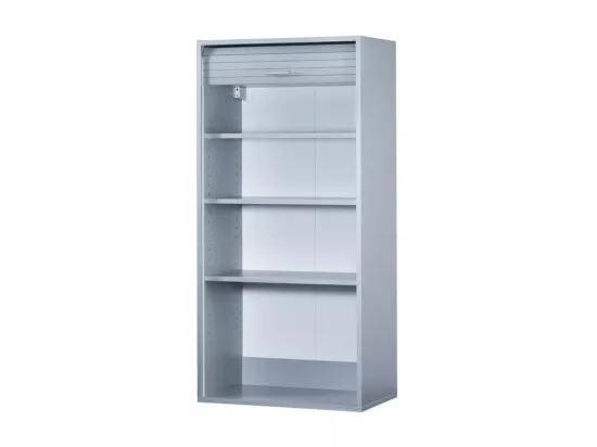 Meuble de rangement à rideau large gris Cool L60xH124xP35