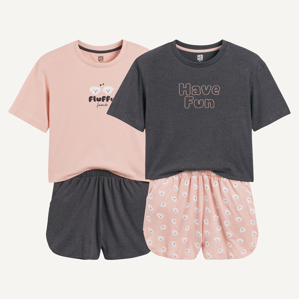 COLEÇÃO LA REDOUTE<br>Conjunto de 2 shorts de pijama de algodão
