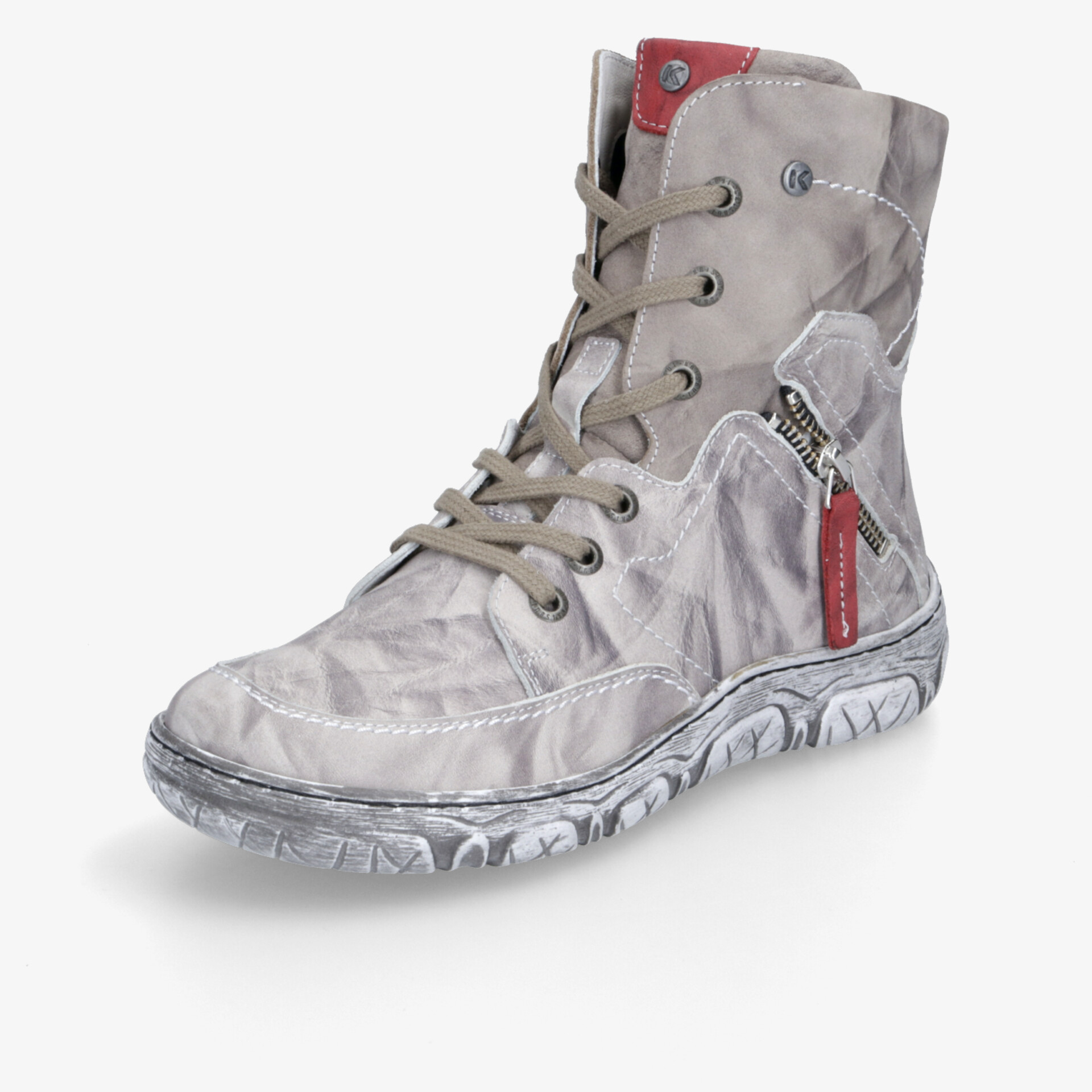 KRISBUT Damen Schnürstiefeletten beige
