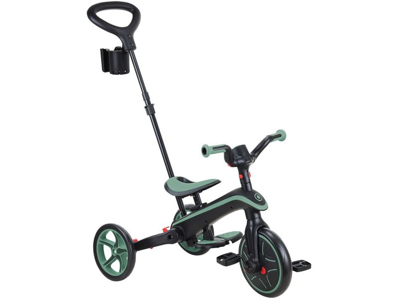 GLOBBER Trike Explorer Foldable 4 in 1, Olivgrün All-in-One-Baby-Dreirad und Kinder-Laufrad