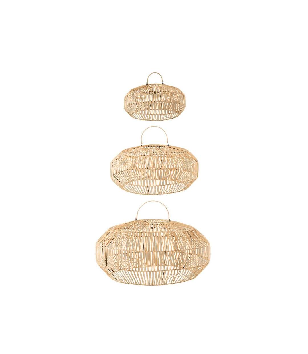 Paris Prix - Lot De 3 Abat-jour Déco rotin 80cm Naturel