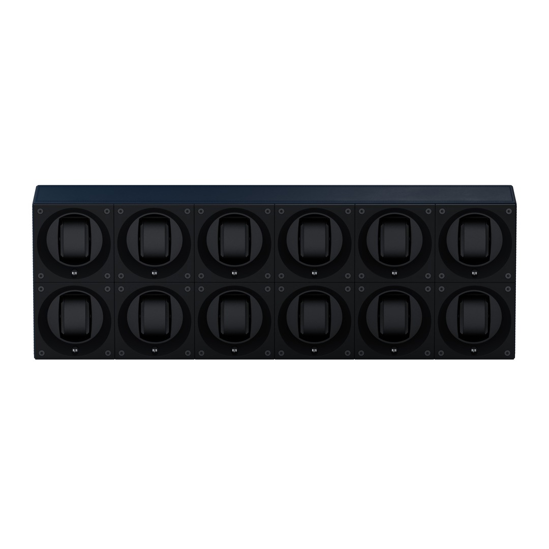 SwissKubik Masterbox Leder Marineblau - 12 Uhren