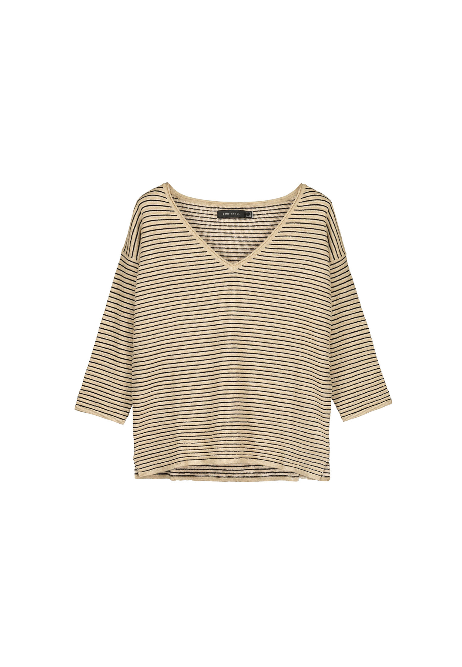Jersey canelada de viscose Ecovero - estampa marrom