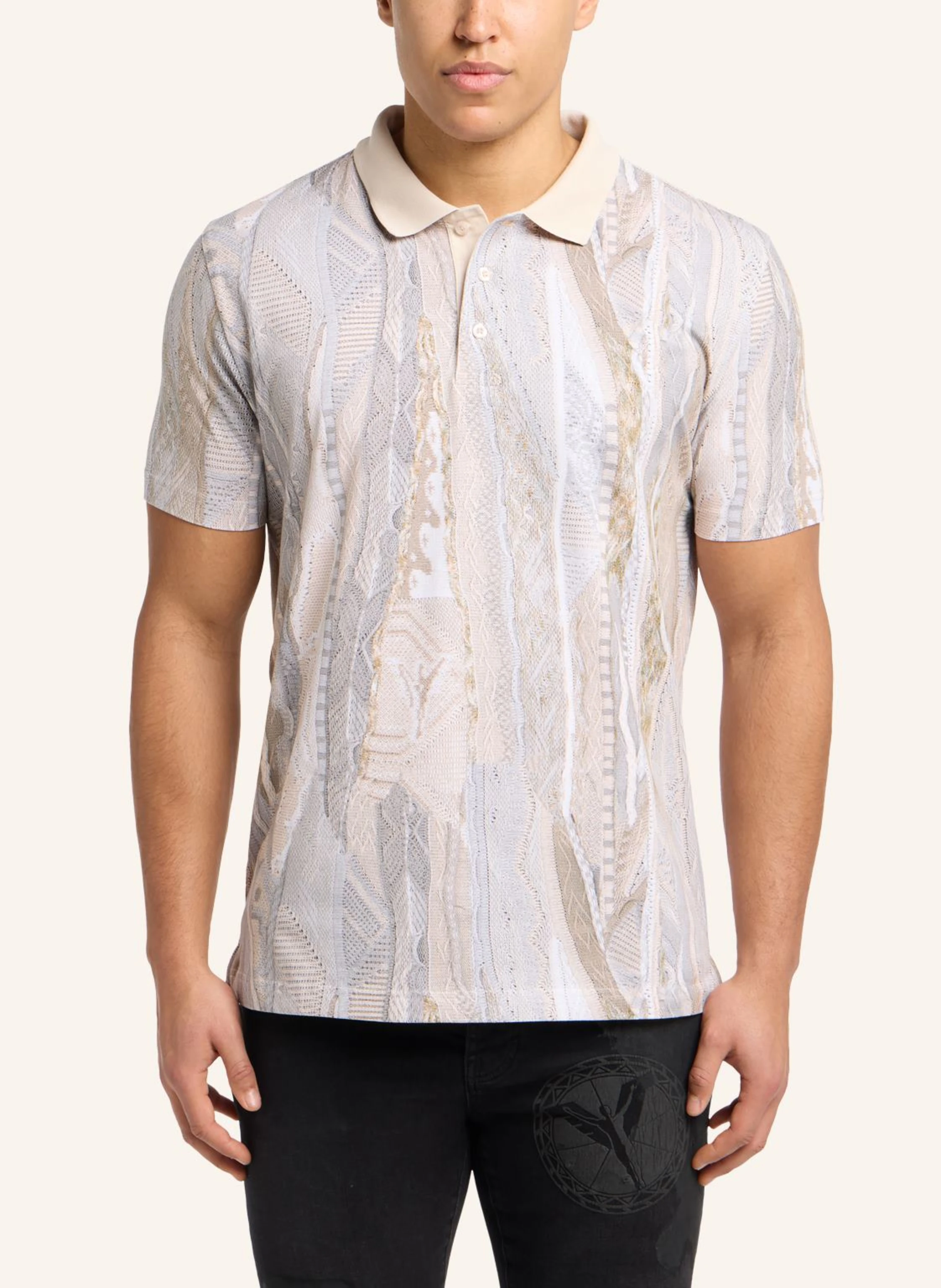CARLO COLUCCI Poloshirt mit Knitprint EGG