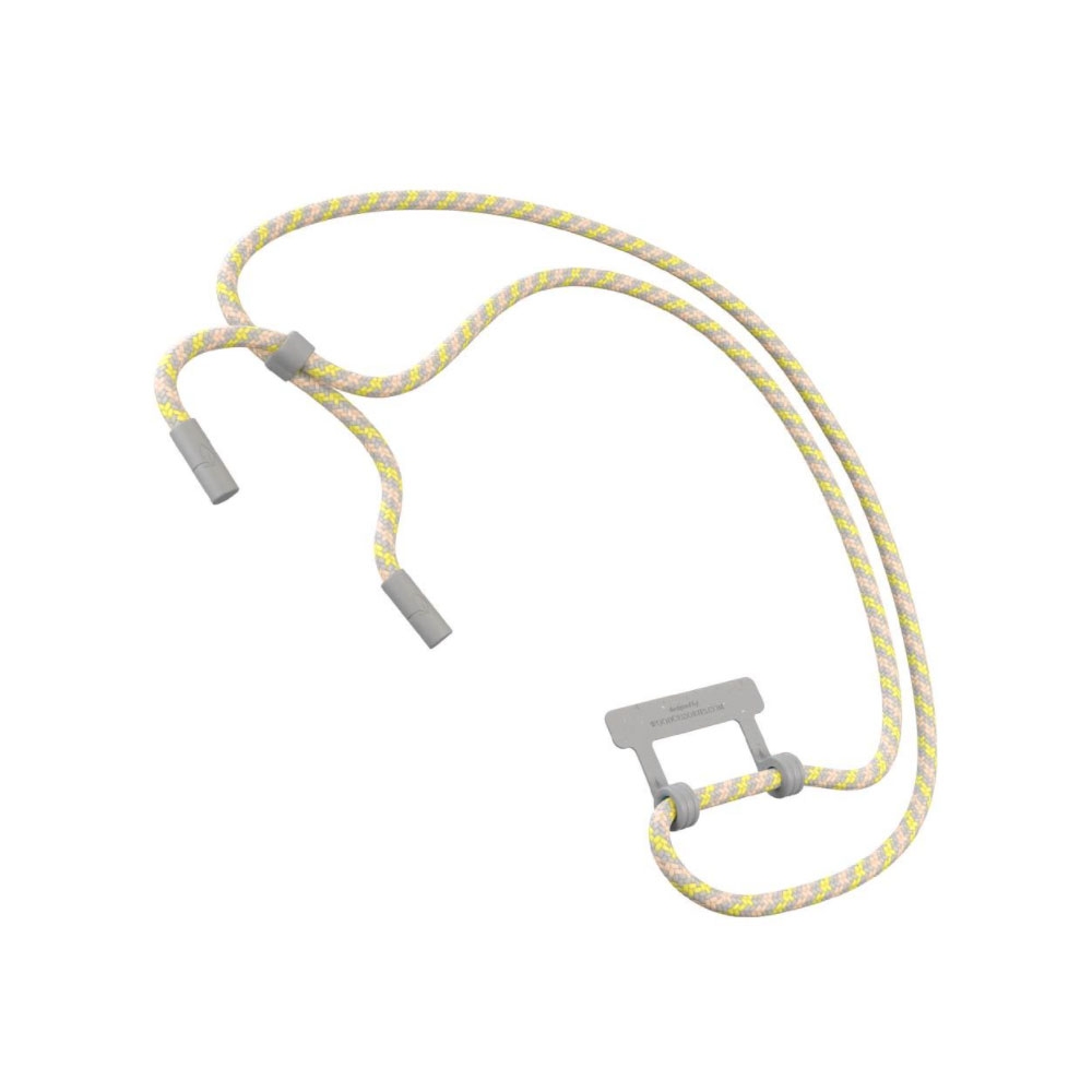 (150cm) Change Necklace OEKO-TEX® Baumwolle Kordel Handykette (CHA046) - Pastel Gray