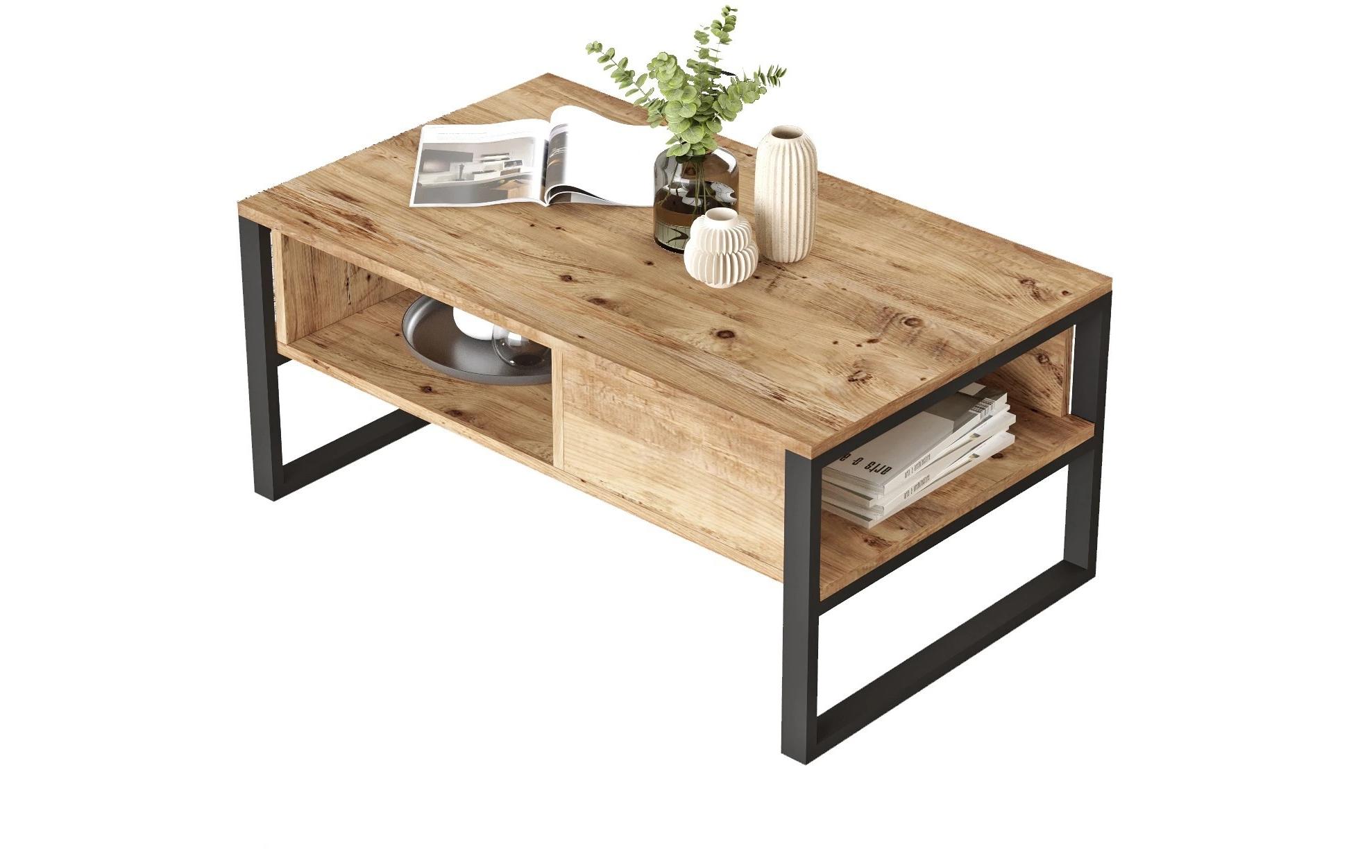 Couchtisch Ml34-A 100 x 44.4 cm, Braun<br>Hochwertiger Couchtisch