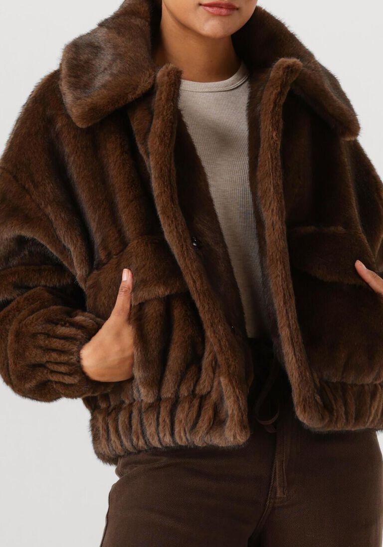 bruine suncoo faux fur jas evan