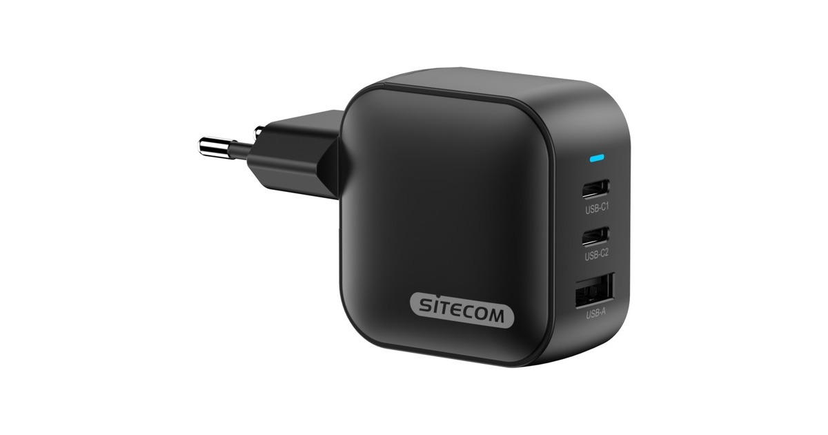Sitecom70W GaN Power Delivery Wall Charger  (Zwart)