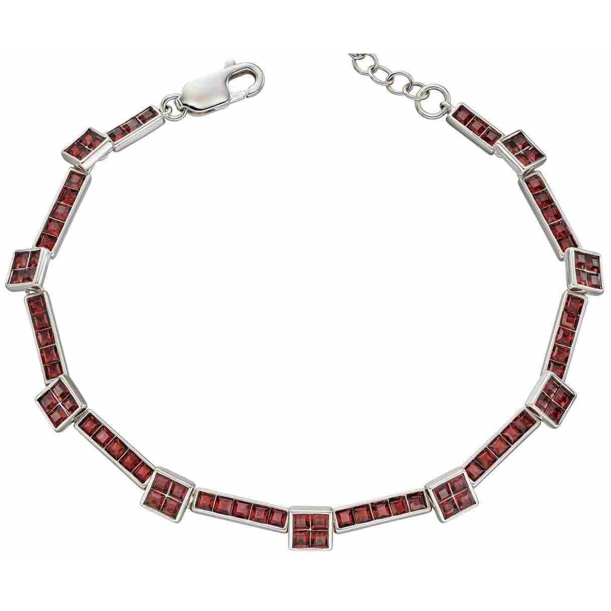 Bracelet cristal bordeaux en argent 925/1000