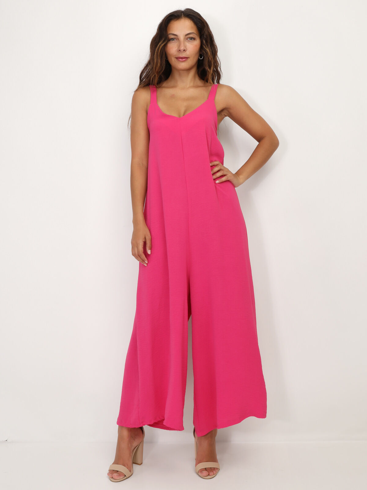 Combinaison fluide oversize- Fuchsia