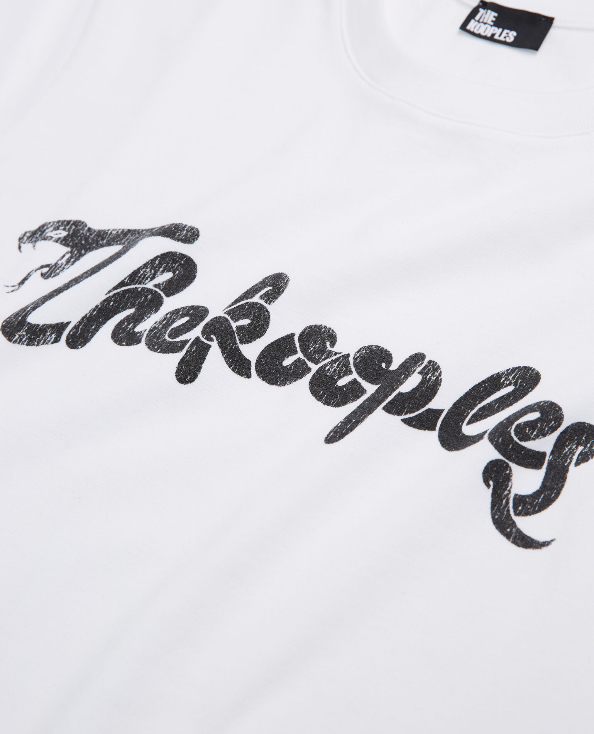 T-shirt blanc sérigraphié Snake logo
