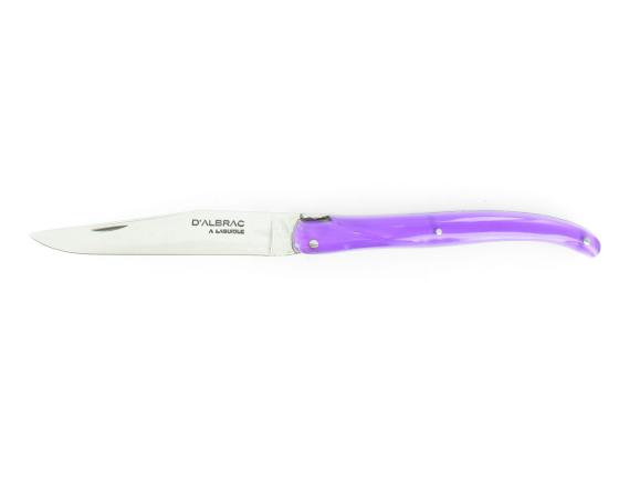 Laguiole 11 cm - manche Acrylique Violet - Coeur Couteau de poche par D'Albrac à Laguiole