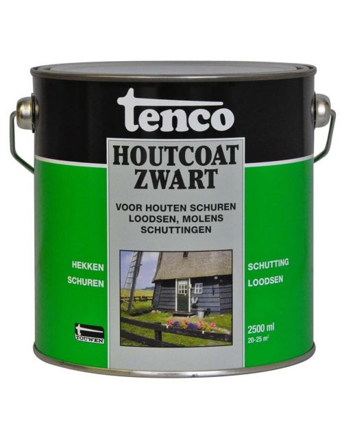 Tenco Houtcoat - Houtveredeling - 2.5 l Zwart Dekkend