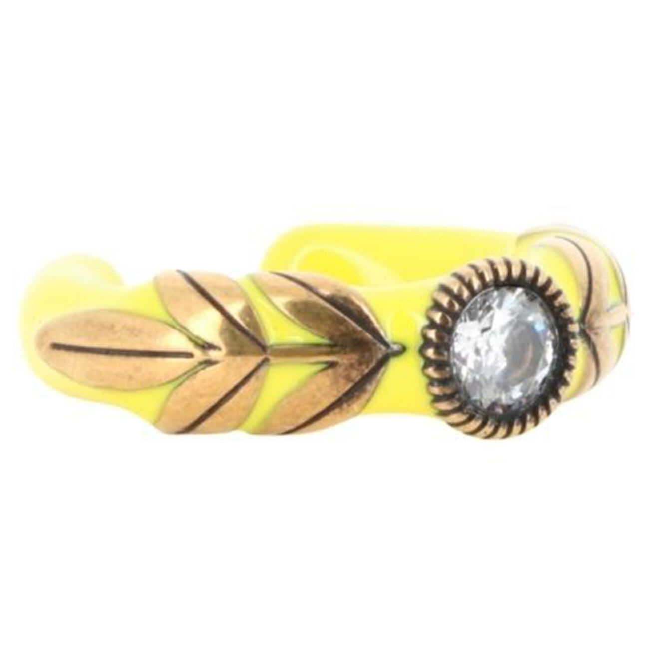 Fendi Bague en métal jaune/strass T.48 État: Neuf