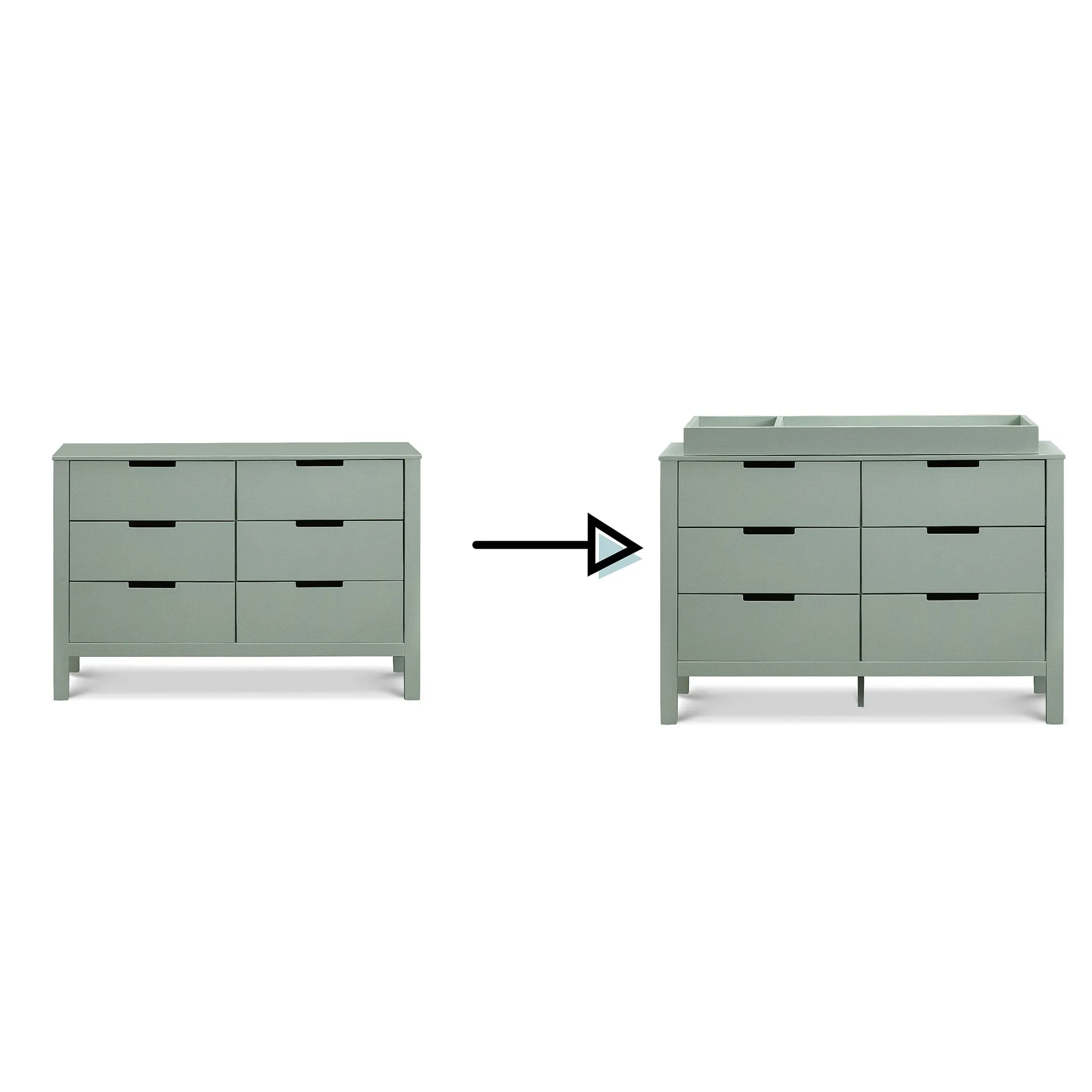 DaVinci Bureau 6 Tiroirs Colby - Sauge
