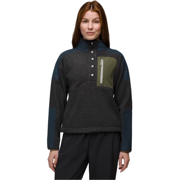 Sweat polaire PRANA PEAK SNAP UP FLEECE W CHARCOAL / STORMY NIGHT