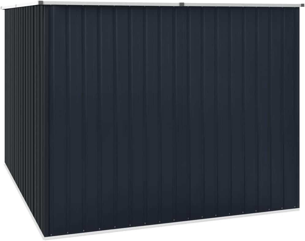 Wenjingqi-46255 Gartenschuppen, verzinkter Stahl, Anthrazit, 195 x 198 x 159 cm