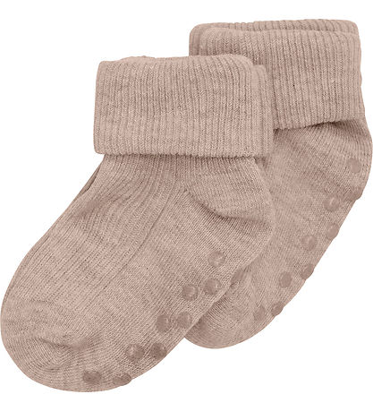 Minymo Strømper - Rib - 2-pak - Sølver Mink Melange