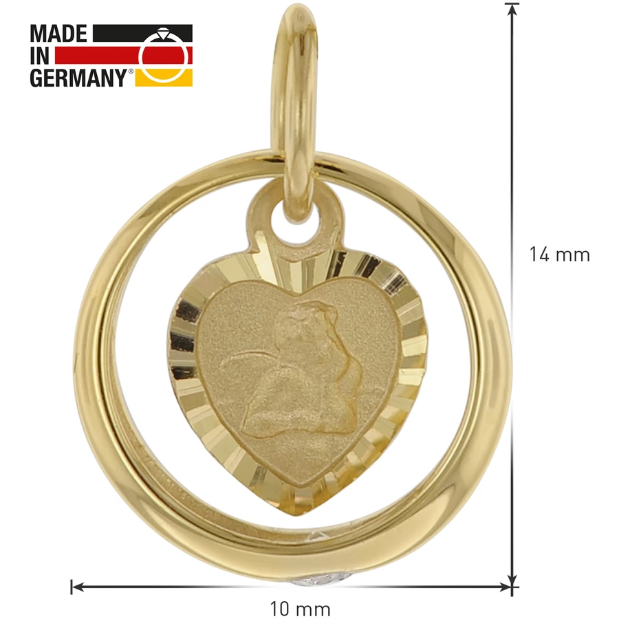trendor Taufring mit Amorherz Gold 585 an goldplattierter Silberkette gold