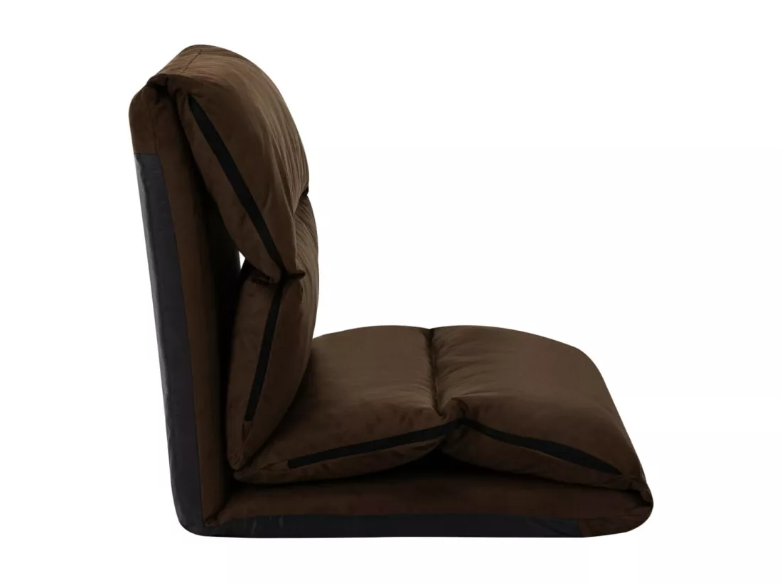 Prolenta Premium - Chaise pliable de sol Marron Microfibre
