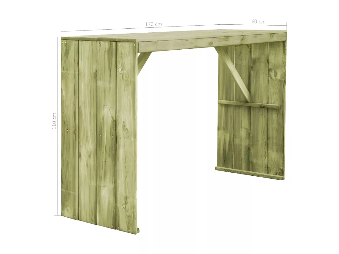 Prolenta Premium - Table de bar 170x60x110 cm Pin imprégné