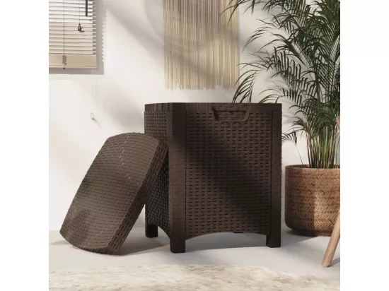 Boîte de rangement de jardin 39x39x46 cm Rotin PP Marron
