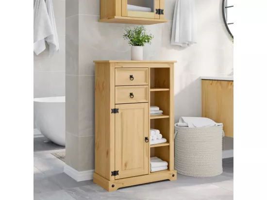 Armoire de salle de bain Corona 70x33x110 cm bois de pin massif