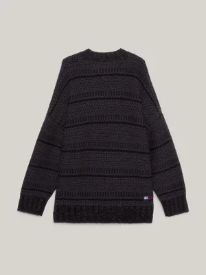 Suéter oversized com estampa de tranças