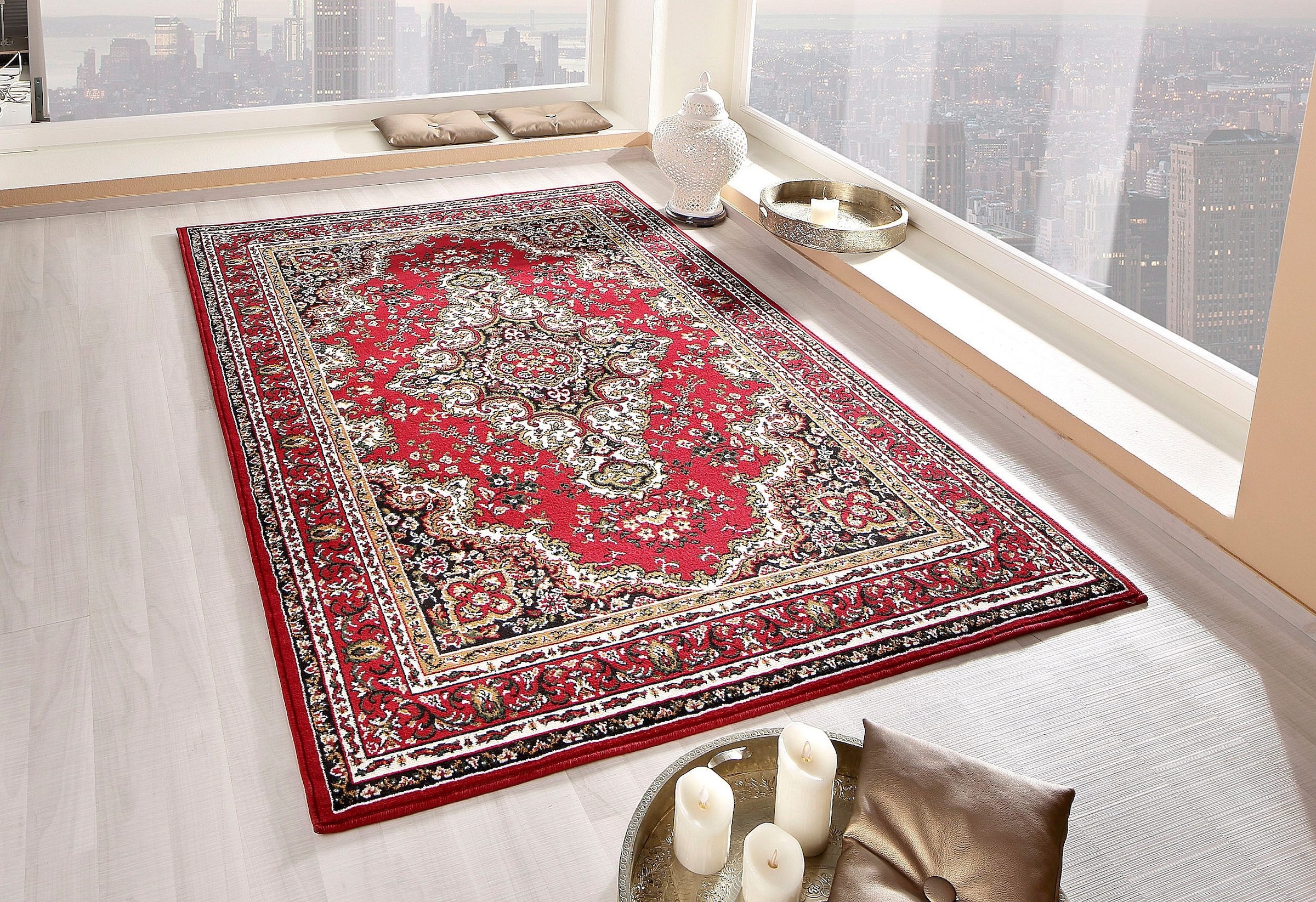 GOODproduct Teppich »Oriental, Made in Belgium« rechteckig 7 mm Höhe Orient-Optik, mit Bordüre, Teppich, Kurzflor, Weich, Kundenliebling