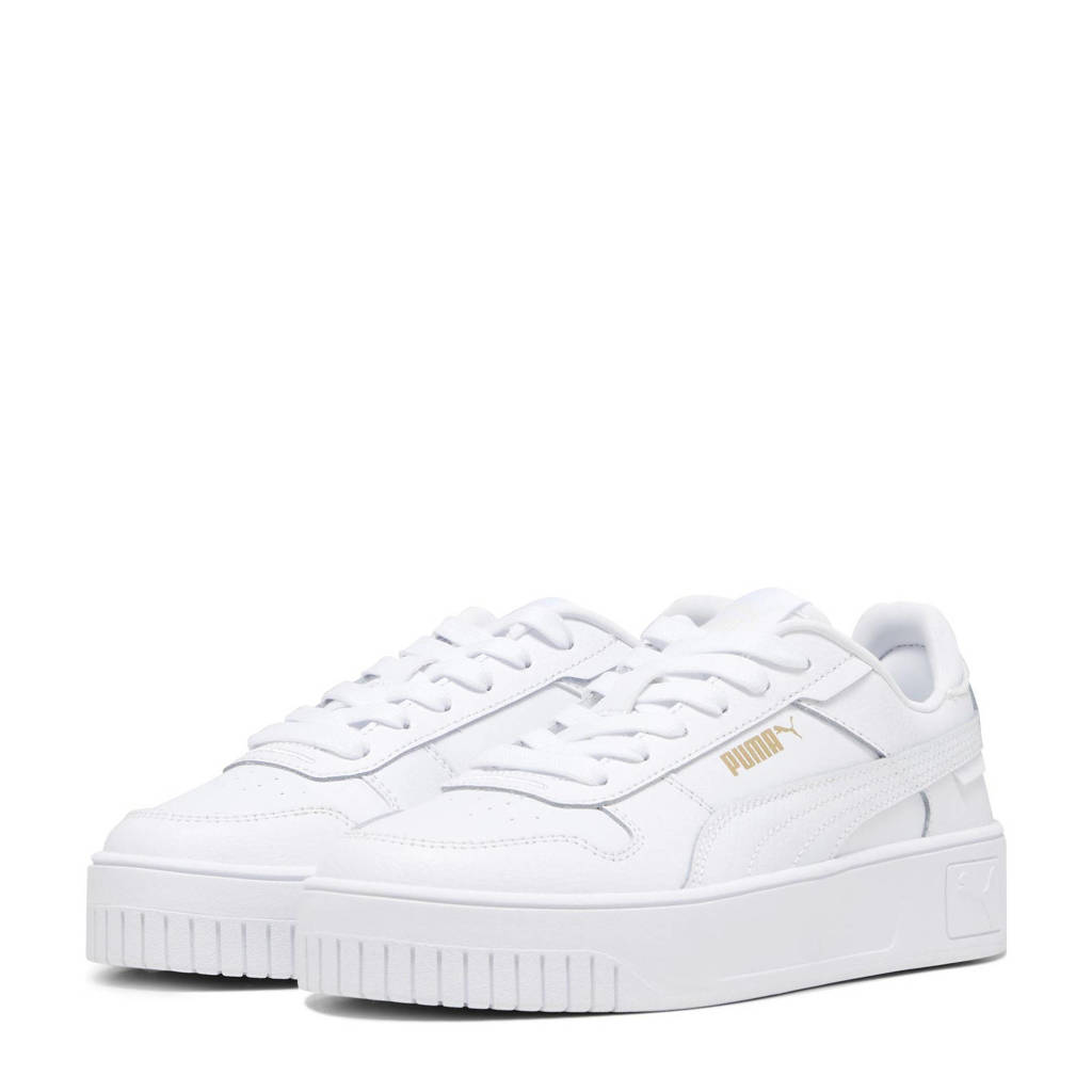 Puma Carina Street Jr Street leren sneakers wit/goud