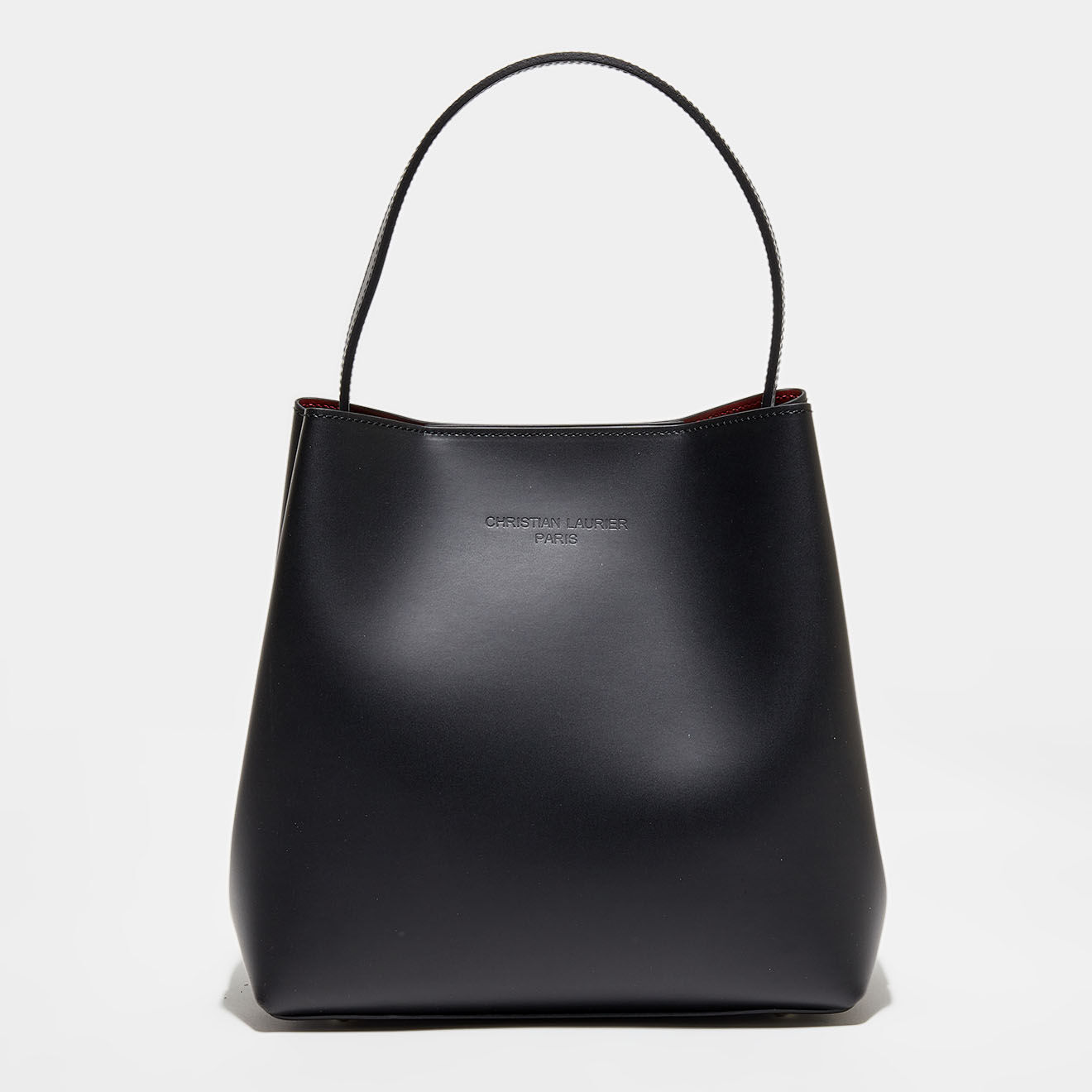 Christian Laurier Sac Seau en Cuir Jeny noir  - 32x29x13 cm