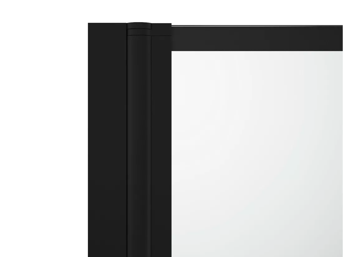Pare-baignoire pivotant noir mat look atelier - 80 x 140 cm - DOLANA