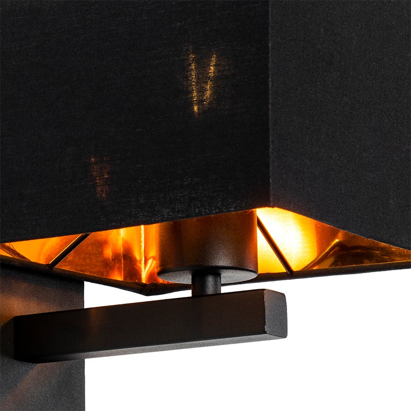 Moderne wandlamp, zwart met gouden accenten - VT 1