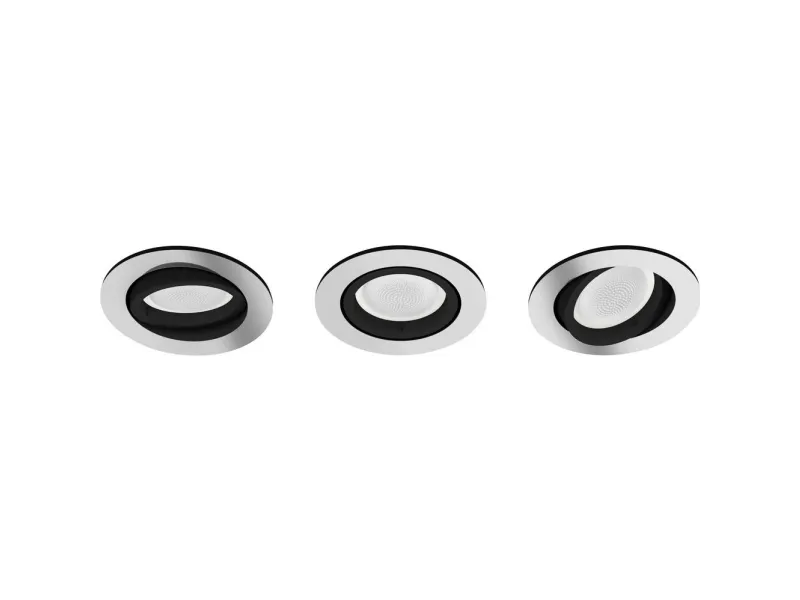 Philips Hue White and Color Ambiance Centura - Indlejret spotlys - LED-spot lyspære - GU10 - 5.7 W - klasse G - 16 millioner farver/varmt hvidt til koldt hvidt lys - 2000-6500 K - aluminium (pakke med 3)