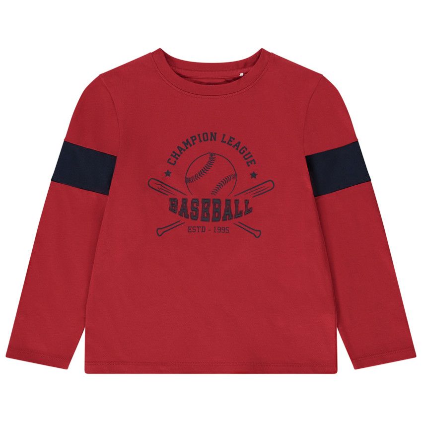 T-shirt manches longues print fantaisie sport pour garçon - Rouge