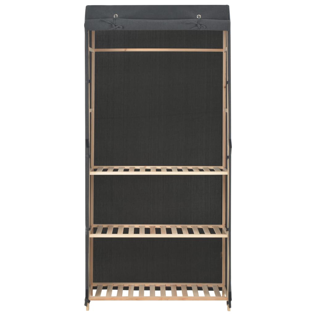 vidaXL 3-laags kledingkast, grijs, 79x40x170 cm, stof