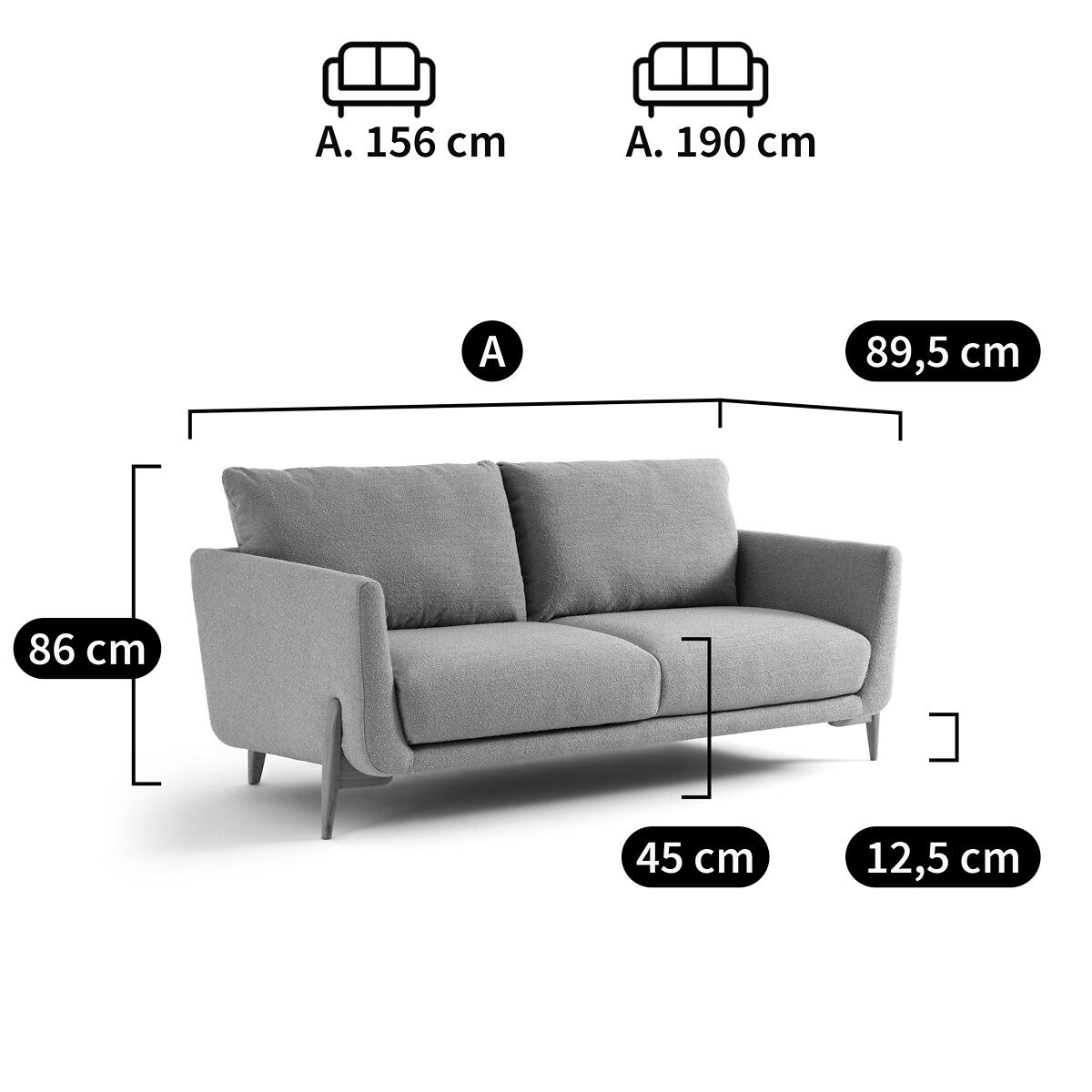 LA REDOUTE INTERIEURS<br>Sofá em tecido texturizado de 2 ou 3 lugares, Cejjy