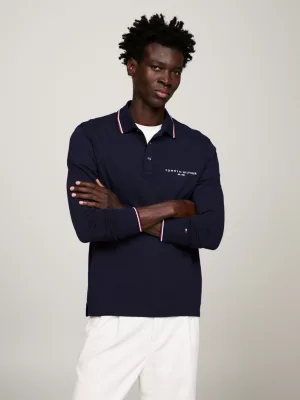 Polo Slim de Manga Comprida com Detalhe Exclusivo