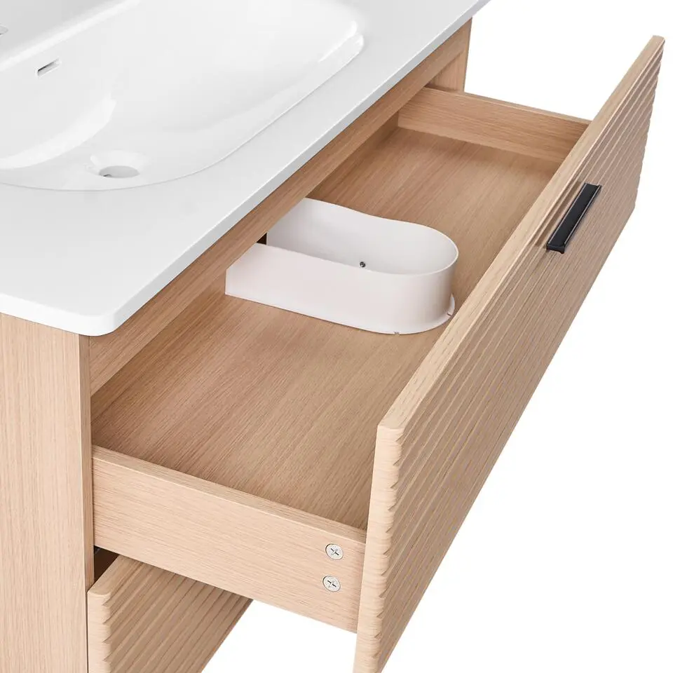 ARAPA - Wandgemonteerd meubel met wasbak - Lichtbruin - MDF