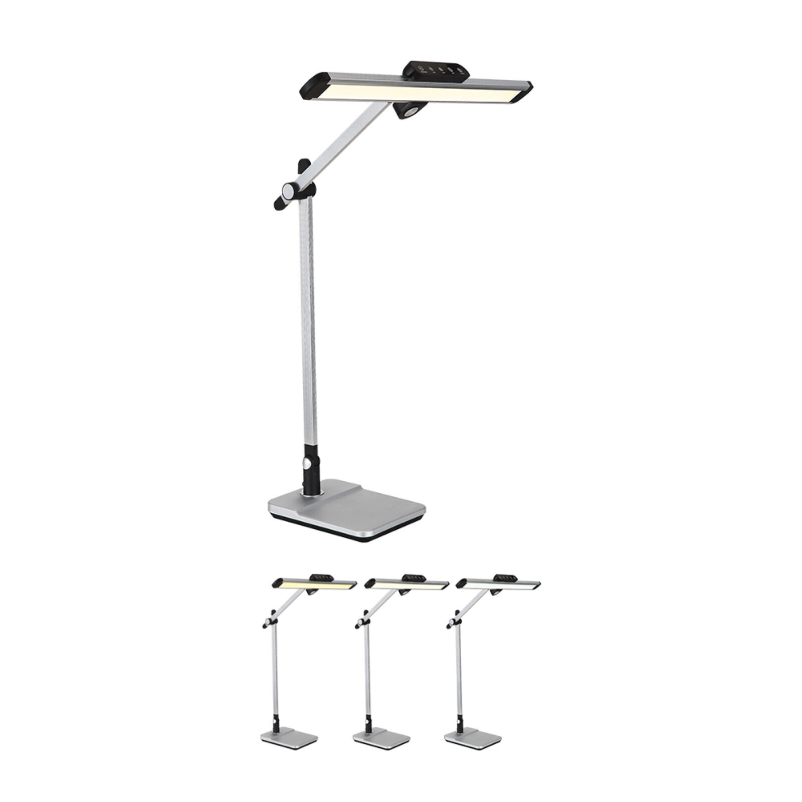 LED-Schreibtischleuchte - Aluminium-schwarz - 2-gelenkig