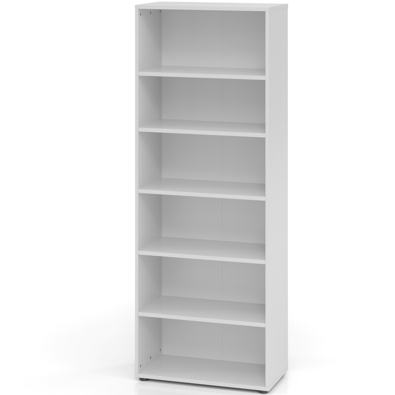 Regal Tarys, 6 Ordnerhöhen, 80 cm, Faltrückwand, grau