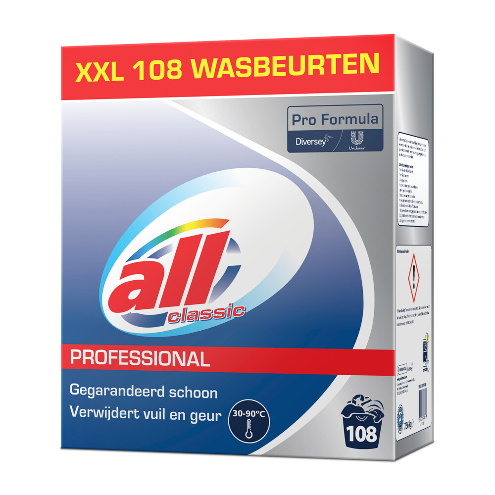 All Professional Wasmiddel PoederClassic - 108 Wasbeurten Pro Formula7,56 kg
