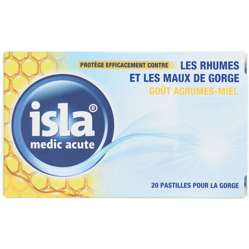 Isla Medic Acute Citrus-Honing Keelpastilles 20 Stuks
