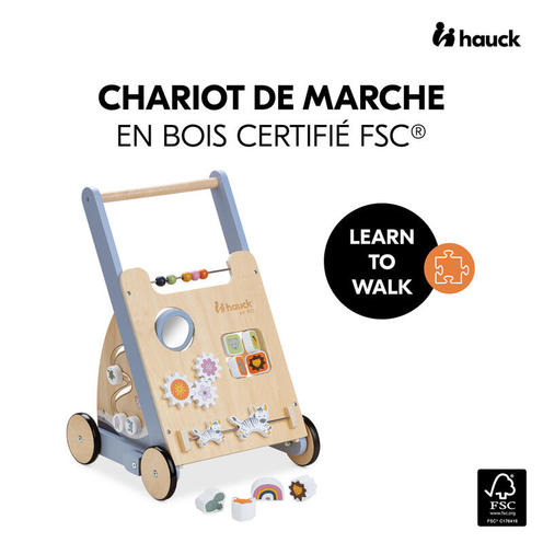 Chariot de marche éducatif Learn to walk - Bois - HAUCK
