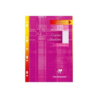 Clairefontaine - copies doubles - 200 pages - A4 - petits carreaux (5x5 mm) - perforées