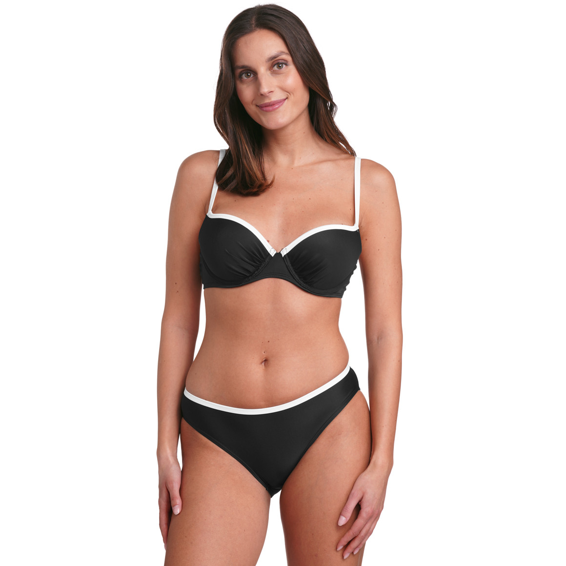 Gina Benotti Damen Bikinioberteil mit Kontrastpaspel schwarz